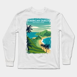 American Samoa National Park Vintage Travel Poster Long Sleeve T-Shirt